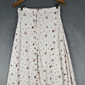 Divided Floral Button-Down Skirt Small